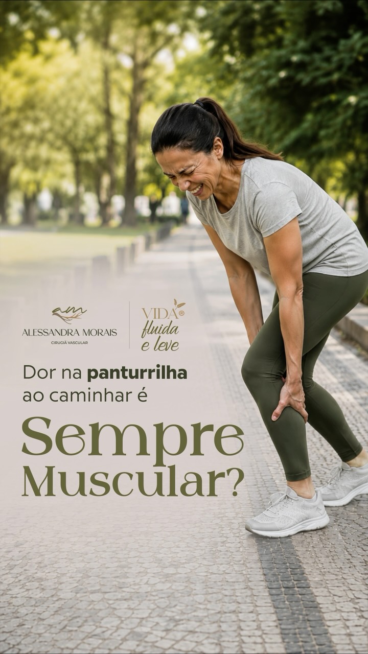 Dor na panturrilha ao caminhar é sempre muscular?
Nem sempre.
Quando a dor aparece durante a caminhada e melhora após
