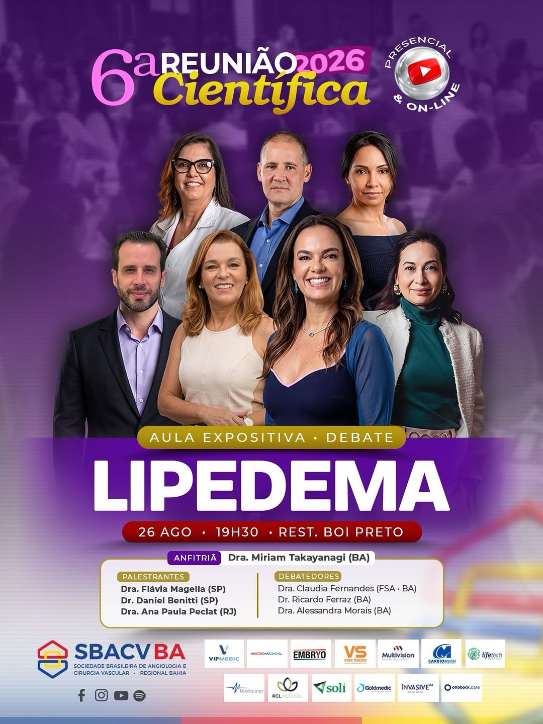 Três palestrantes de outros estados. Um tema que ainda divide condutas no consultório.
O lipedema chega à 6ª Reunião Ci